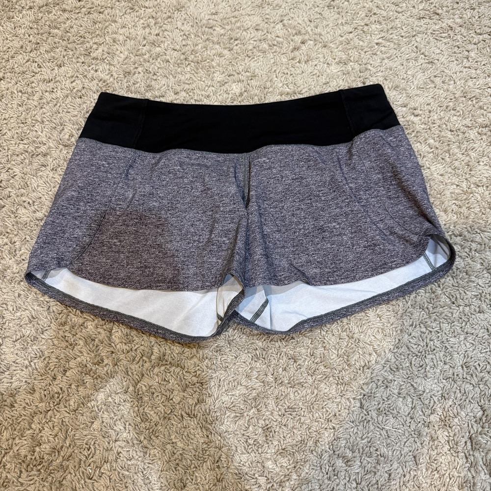 lululemon athletica Women's Two-Tone Gray and Black Athletic Shorts